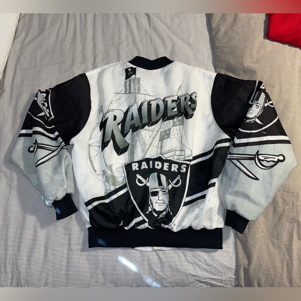 Vintage CHALK LINE RAIDERS Satin JACKET Sz Large FANIMATION